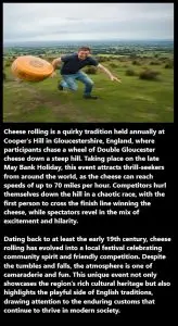 Chasing Cheese: The Hilarious Thrill of Gloucestershire's Cheese Rolling Festival