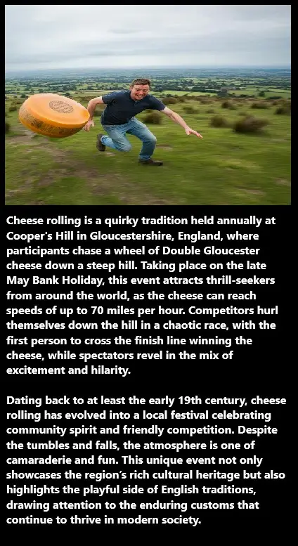 Chasing Cheese: The Hilarious Thrill of Gloucestershire's Cheese Rolling Festival